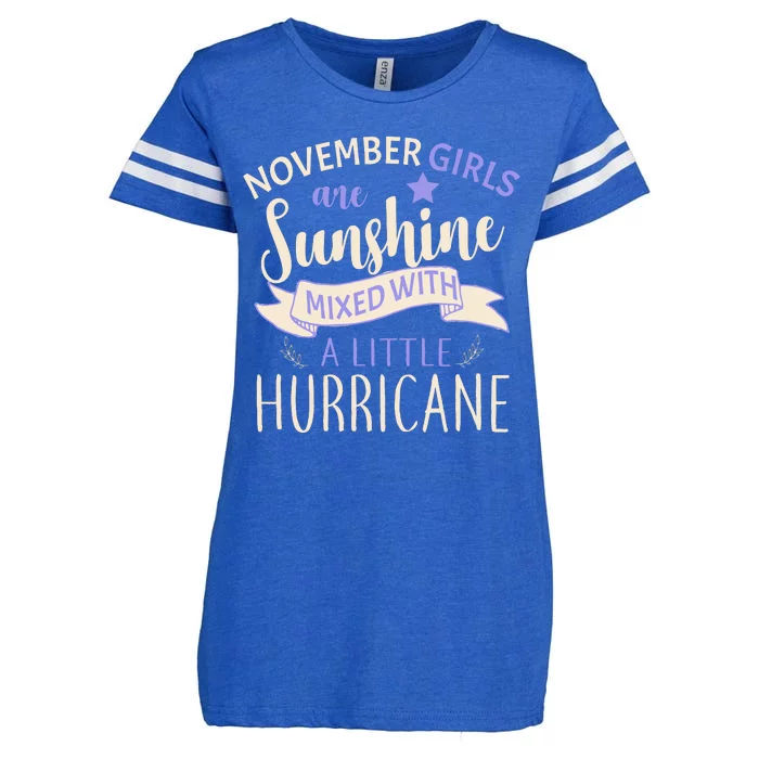 November Girls Are Sunshine Mixed With Hurricane Enza Ladies Jersey Football T-Shirt