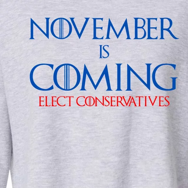 November is Coming Elect Conservatives Election Cropped Pullover Crew