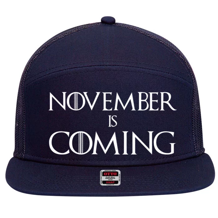 November is Coming Election 7 Panel Mesh Trucker Snapback Hat