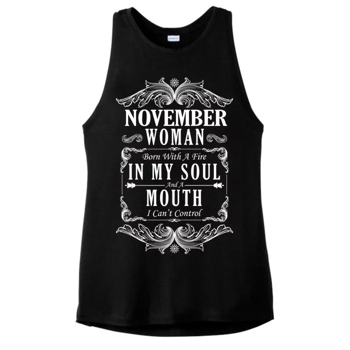 November Woman Funny Birthday Ladies Tri-Blend Wicking Tank