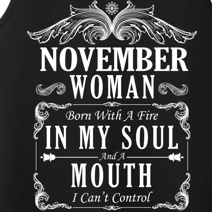 November Woman Funny Birthday Performance Tank