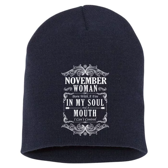 November Woman Funny Birthday Short Acrylic Beanie