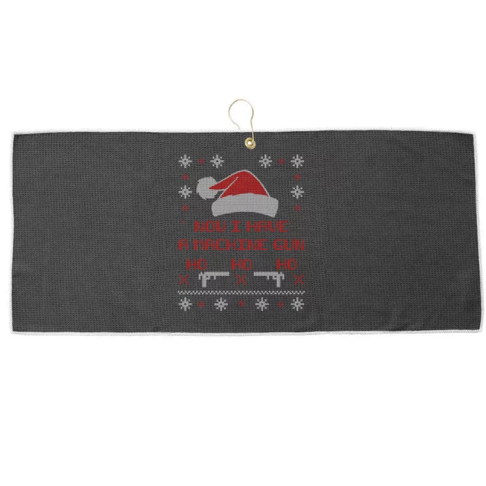 Now I Have A Machine Gun Ho HJo Ho X-Mas Large Microfiber Waffle Golf Towel