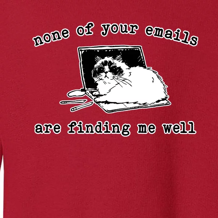 None Of Your Emails Are Finding Me Well Cat Funny Toddler Sweatshirt