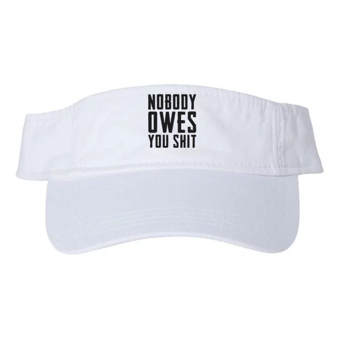 Nobody Owes You Shit Funny Valucap Bio-Washed Visor