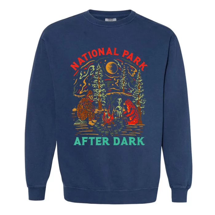 National Park After Dark Funny Garment-Dyed Sweatshirt