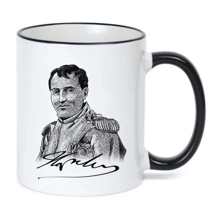 Napoleon Portrait And Signature Black Color Changing Mug