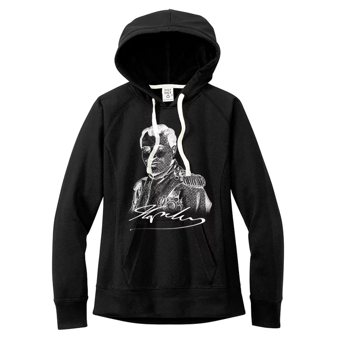 Napoleon Portrait And Signature Women's Fleece Hoodie