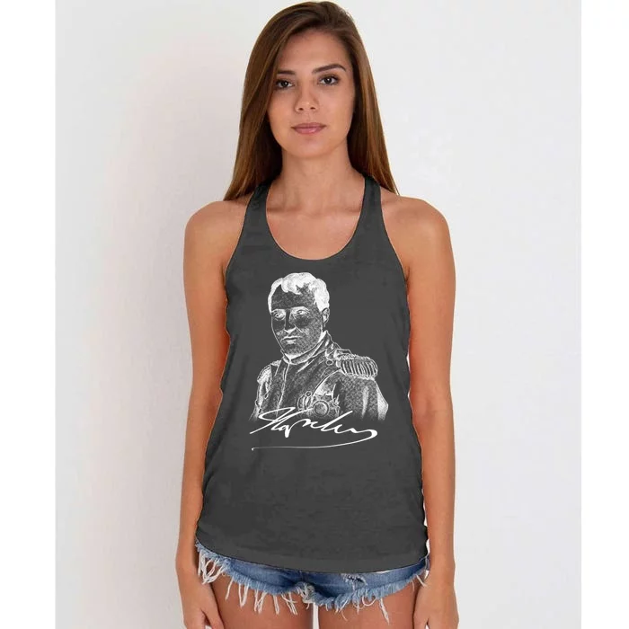 Napoleon Portrait And Signature Women's Knotted Racerback Tank