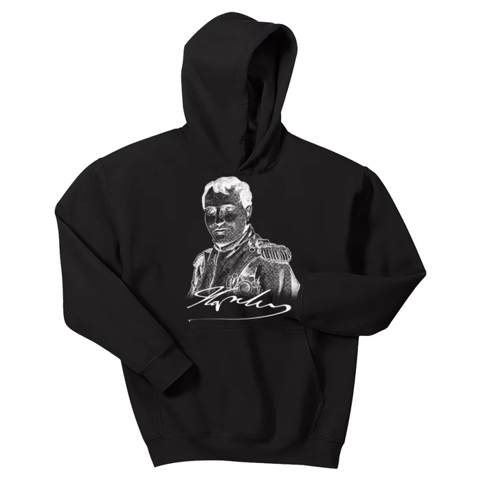 Napoleon Portrait And Signature Kids Hoodie