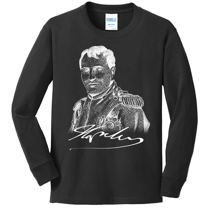 Napoleon Portrait And Signature Kids Long Sleeve Shirt