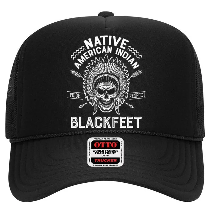 Native Pride American Indian Tribe Blackfeet High Crown Mesh Trucker Hat