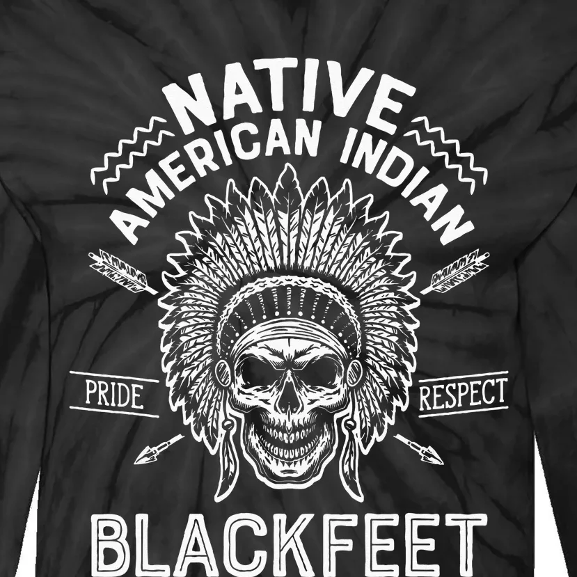 Native Pride American Indian Tribe Blackfeet Tie-Dye Long Sleeve Shirt