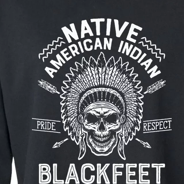 Native Pride American Indian Tribe Blackfeet Cropped Pullover Crew