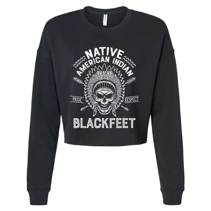 Native Pride American Indian Tribe Blackfeet Cropped Pullover Crew