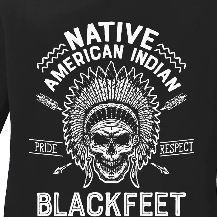 Native Pride American Indian Tribe Blackfeet Ladies Long Sleeve Shirt