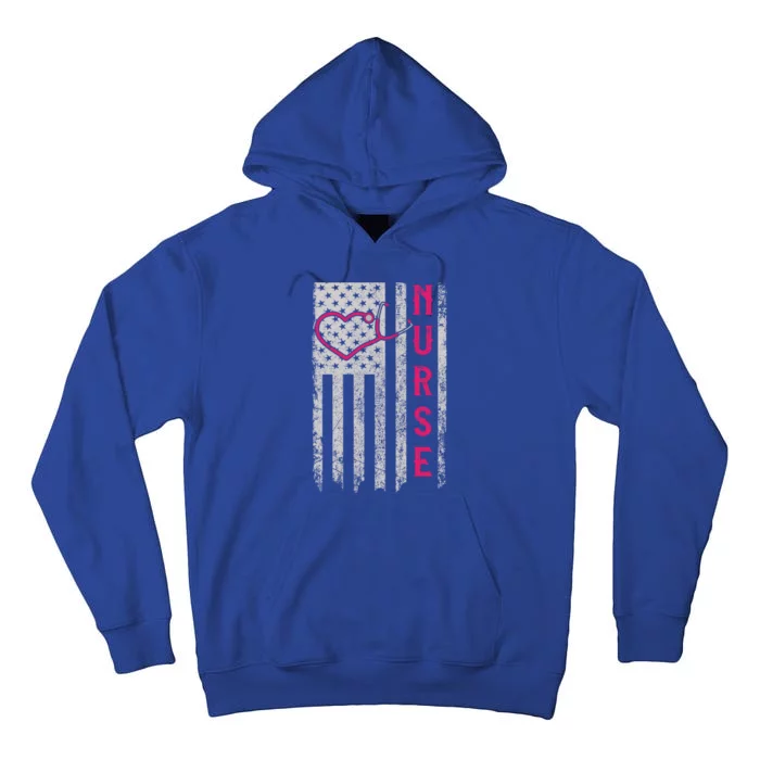 Nurse Patriotic American Usa Flag Registered Nurse Gift Tall Hoodie