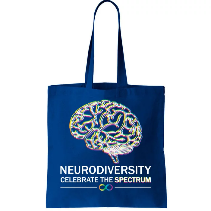 Neurodiversity Pride Autism Spectrum Asd Adhd Rainbow Brain Cool Gift Tote Bag