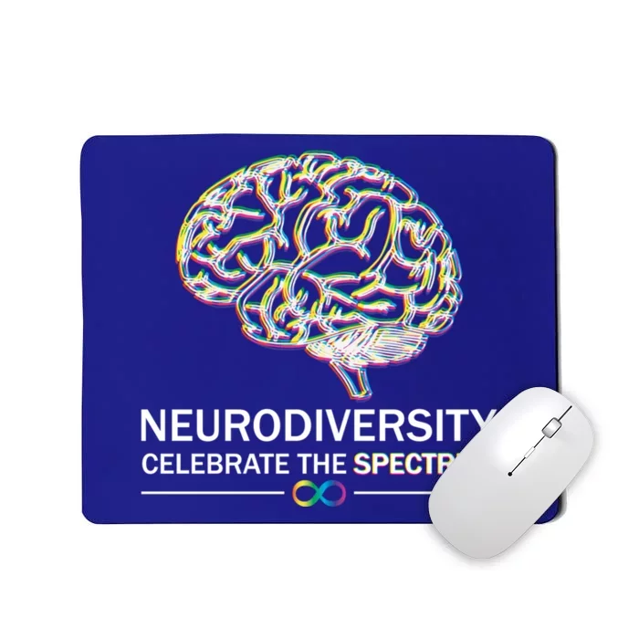 Neurodiversity Pride Autism Spectrum Asd Adhd Rainbow Brain Cool Gift Mousepad