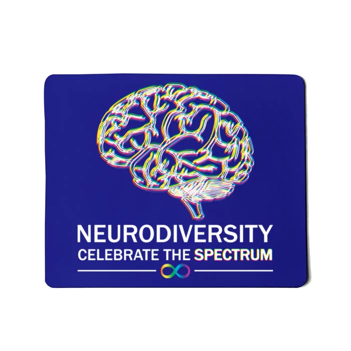 Neurodiversity Pride Autism Spectrum Asd Adhd Rainbow Brain Cool Gift Mousepad