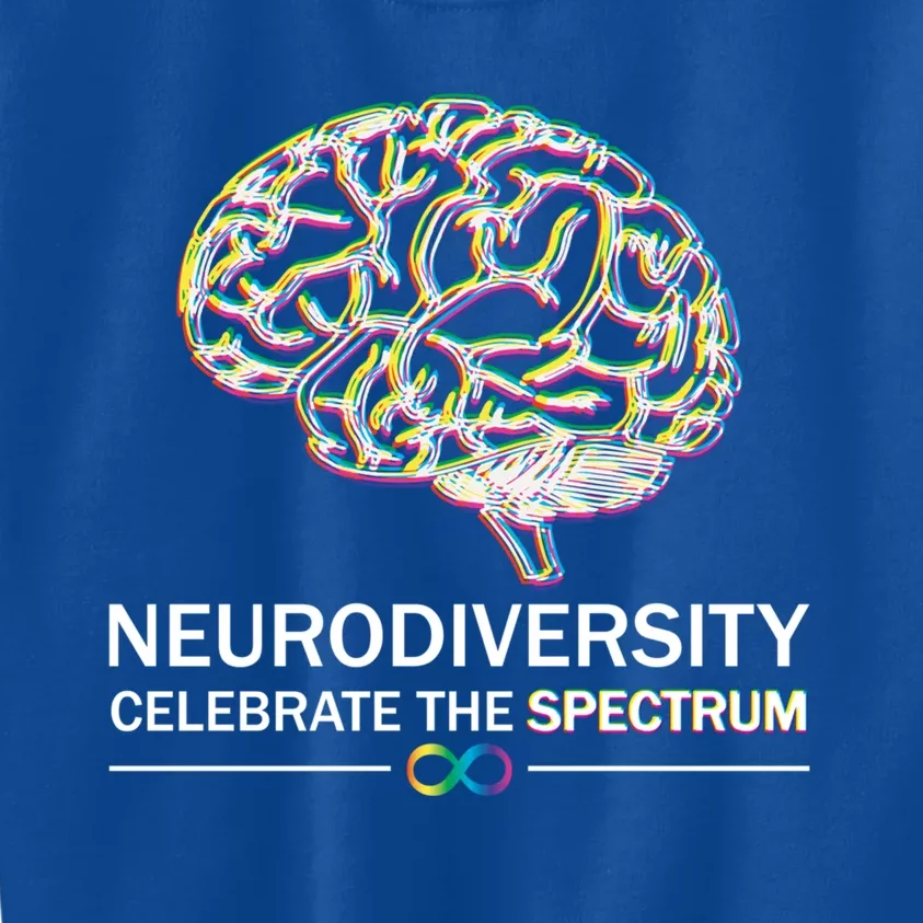 Neurodiversity Pride Autism Spectrum Asd Adhd Rainbow Brain Cool Gift Kids Sweatshirt