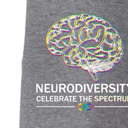 Neurodiversity Pride Autism Spectrum Asd Adhd Rainbow Brain Cool Gift Doggie 3-End Fleece Hoodie