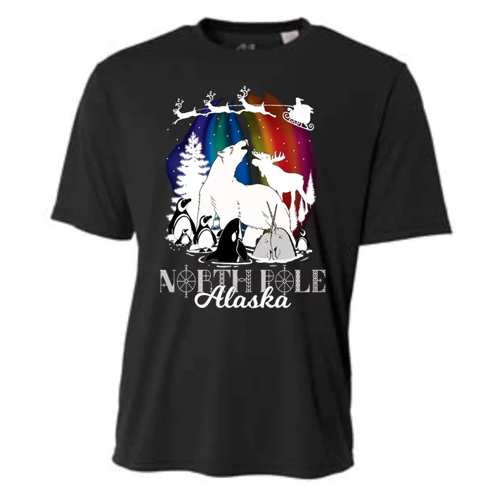 North Pole Alaska Aurora Borealis Christmas Town Souvenir Gift Cooling Performance Crew T-Shirt