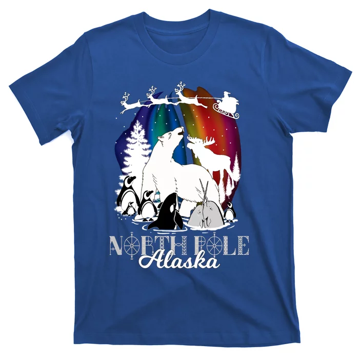 North Pole Alaska Aurora Borealis Christmas Town Souvenir Gift T-Shirt