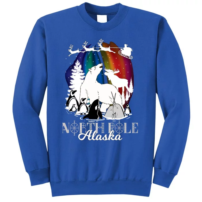 North Pole Alaska Aurora Borealis Christmas Town Souvenir Gift Tall Sweatshirt