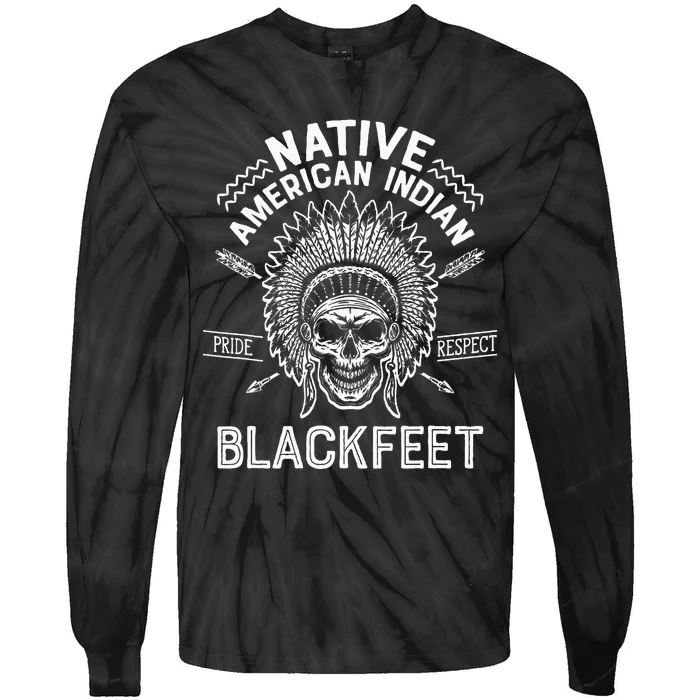 Native Pride American Indian Tribe Blackfeet Tie-Dye Long Sleeve Shirt