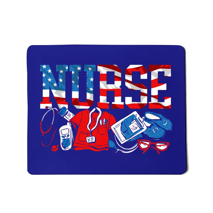 Nurse Patriotic America Usa Flag 4th Of July American Gift Mousepad