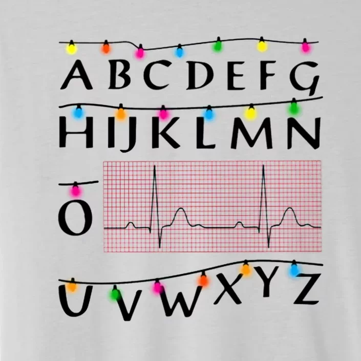 Nurse Pqrst Alphabet Christmas Lights Tree Heartbeat Xmas Cool Gift ChromaSoft Performance T-Shirt