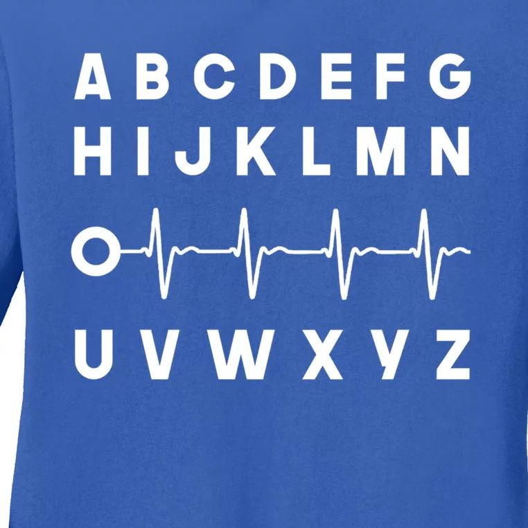 Nurse Pqrst Abcs Ekg Strip Alphabet Funny Nurses Memes Gift Ladies Long Sleeve Shirt