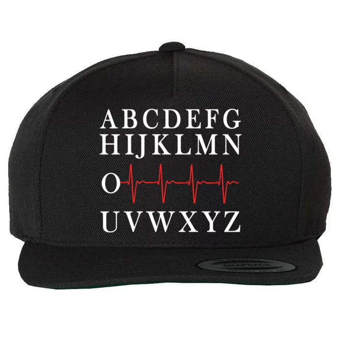 Nurse Pqrst Abcs Ekg Strip Alphabet Funny Nurse Memes Gift Wool Snapback Cap