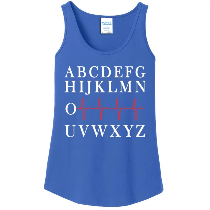 Nurse Pqrst Abcs Ekg Strip Alphabet Funny Nurse Memes Gift Ladies Essential Tank