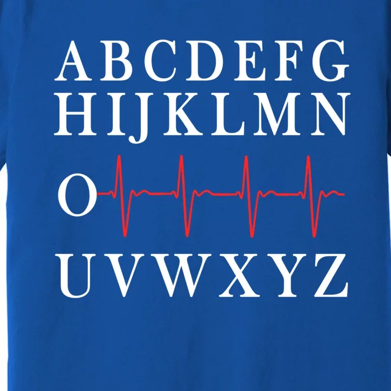 Nurse Pqrst Abcs Ekg Strip Alphabet Funny Nurse Memes Gift Premium T-Shirt