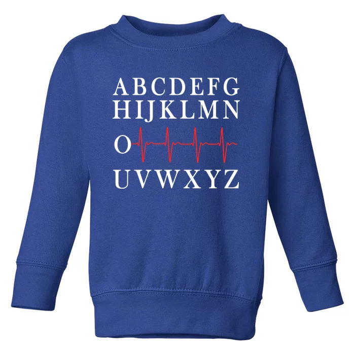 Nurse Pqrst Abcs Ekg Strip Alphabet Funny Nurse Memes Gift Toddler Sweatshirt