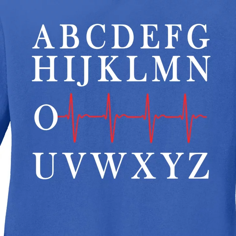 Nurse Pqrst Abcs Ekg Strip Alphabet Funny Nurse Memes Gift Ladies Long Sleeve Shirt