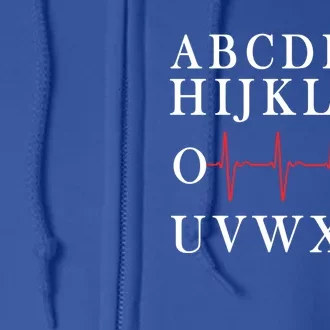 Nurse Pqrst Abcs Ekg Strip Alphabet Funny Nurse Memes Gift Full Zip Hoodie