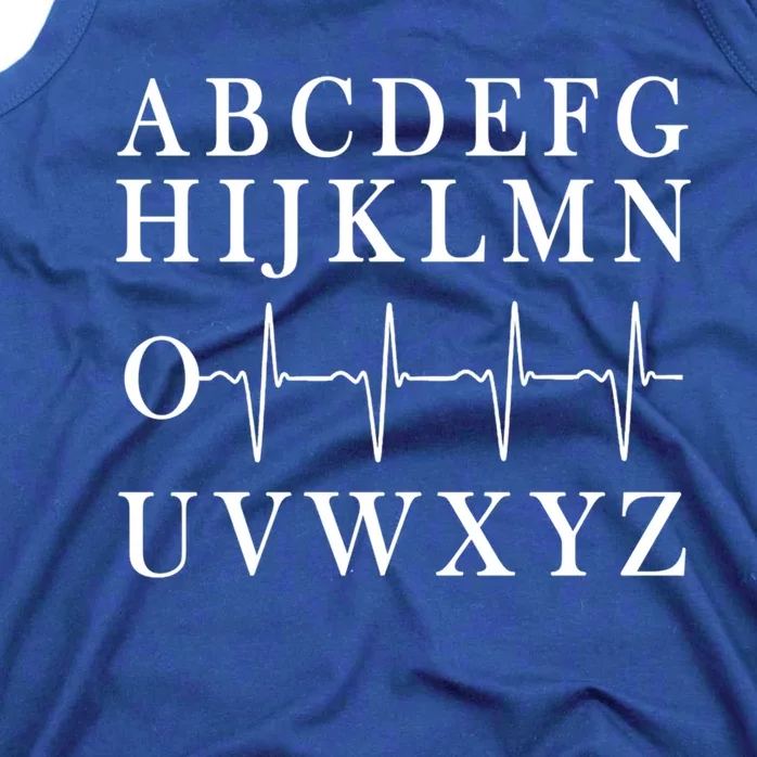 Nurse Pqrst Abcs Ekg Stripe Alphabet Funny Great Gift Tank Top