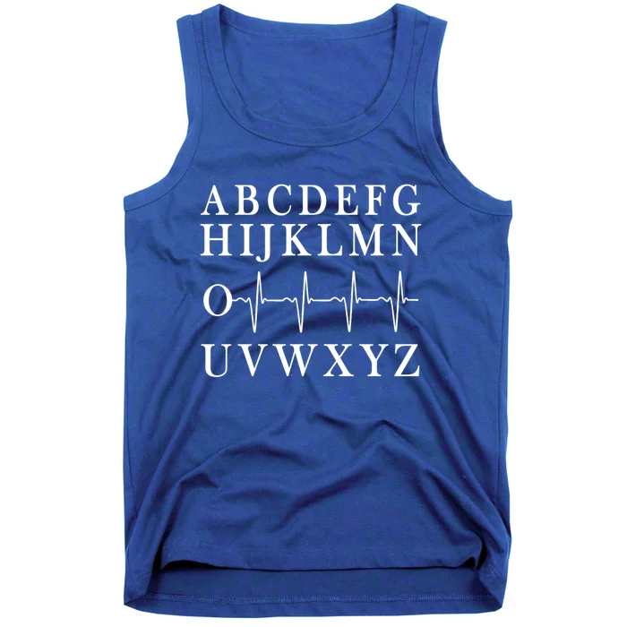 Nurse Pqrst Abcs Ekg Stripe Alphabet Funny Great Gift Tank Top