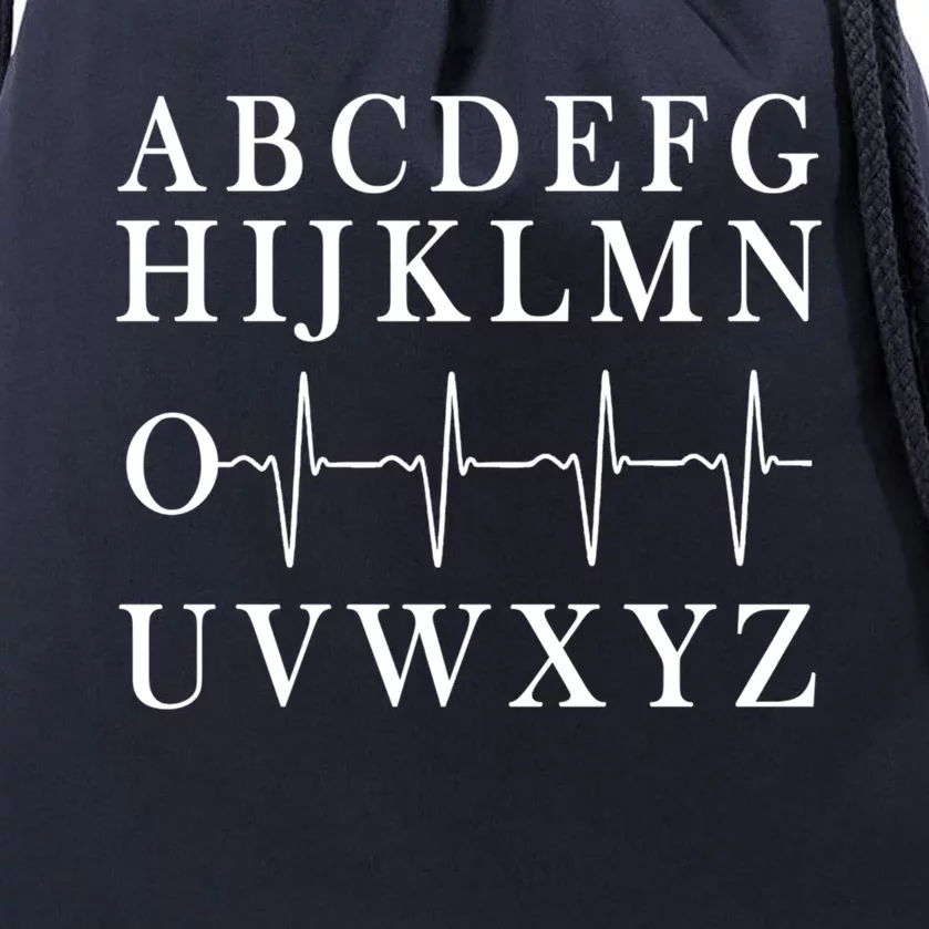 Nurse Pqrst Abcs Ekg Stripe Alphabet Funny Great Gift Drawstring Bag