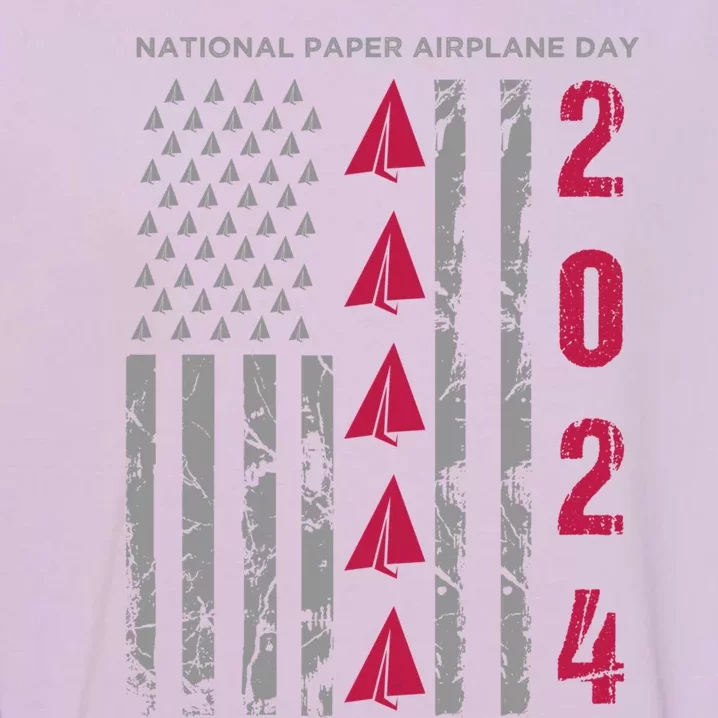 National Paper Airplane Day And 4th Of July Pilot Gift Garment-Dyed Sweatshirt