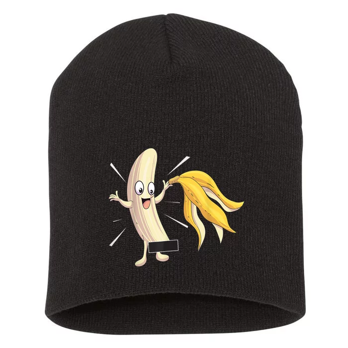 Naked Peeled Banana Striptease Censored Funny Adult Short Acrylic Beanie