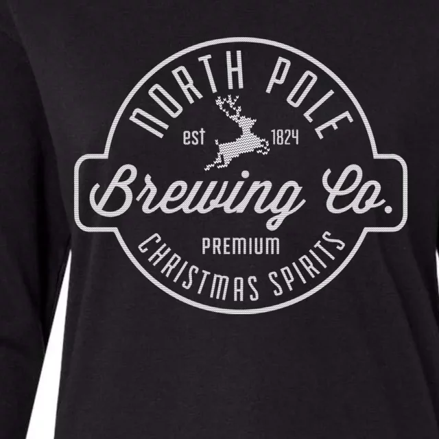 North Pole Brewing Co Christmas Santa North Pole Matching Womens Cotton Relaxed Long Sleeve T-Shirt