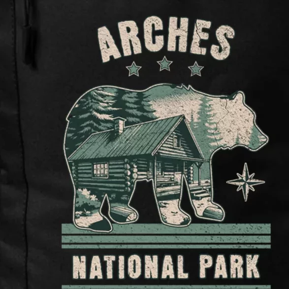 National Park Bear Cabin Vacation Souvenir Daily Commute Backpack