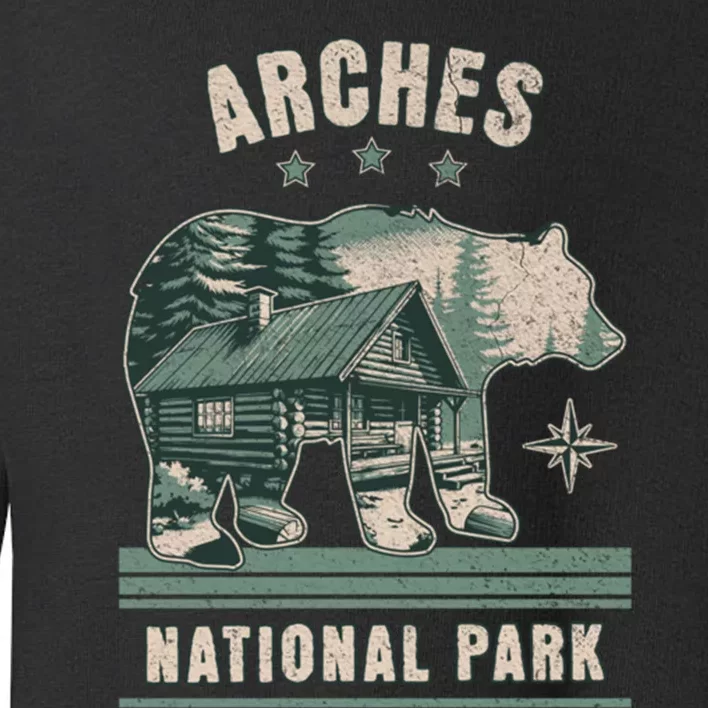 National Park Bear Cabin Vacation Souvenir Toddler Sweatshirt