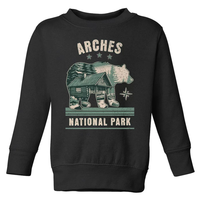 National Park Bear Cabin Vacation Souvenir Toddler Sweatshirt