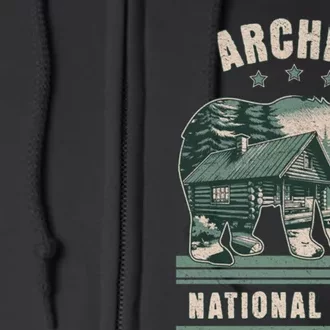 National Park Bear Cabin Vacation Souvenir Full Zip Hoodie