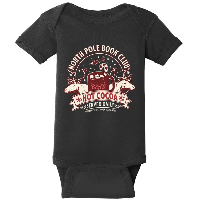 North Pole Book Club Bookish Christmas Baby Bodysuit